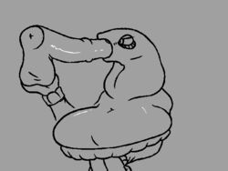 2018 7th-r animal_genitalia animal_penis animated anthro big_breasts breasts bulge clothing cum cum_in_mouth cum_inside deep_throat deepthroat disembodied_penis duo equine_penis fellatio female front_view grey_background greyscale horsecock loop male monochrome neck_bulge oral oral_penetration penetration penis reptile scalie simple_background snake solo_focus straight swallowing sweater