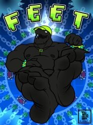 bracelets chubby_male collar feet foot_fetish geometry_dash handwear hat headwear koki_1 male_focus male_only monster_(geometry_dash) muscular_male nipples no_humans soles spike_(koki_1) toes