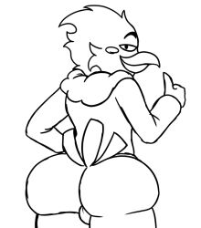 anthro ass avian balls bird bird_tail bottomless buttocks furry looking_at_viewer male peri_the_avian tagme thumbs_up