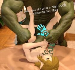 3d bisexual body_hair fight fighting forced ganondorf gay green_skin hdregrets large_penis link male_only muscular muscular_male nude princess_zelda punch punching rape ryona size_difference small_penis_humiliation tears_of_the_kingdom text the_legend_of_zelda yaoi zelda_(tears_of_the_kingdom)