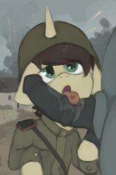 equine fan_character gay horn male mammal marsminer my_little_pony oral pone_keith soldier unicorn yaoi