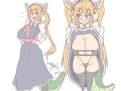 1girls cleavage dragon_girl large_breasts miss_kobayashi's_dragon_maid tagme theman tohru_(dragon_maid)