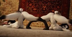 anthro ass breasts duo female female/female genitals hi_res jack-o'_pose lagomorph leporid looking_at_viewer mammal pose pussy rabbit sibling_(lore) sister_(lore) sisters_(lore) sleezylobo