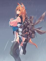 1girls animal_ears aqua_eyes bare_shoulders black_legwear black_thighhighs blonde_hair blue_eyes blush breasts broken_rape_victim clothing defeated detached_sleeves empty_eyes female fingerless_gloves fox_ears fox_girl fox_tail from_behind gloves grabbing grabbing_from_behind helpless interspecies japanese_clothes long_hair machine obi object_insertion open_mouth original panties pelvic_curtain penetration rape restrained revealing_clothes robot robot_penis robotic_penis sash sawaya_(mizukazu) scarf sex_machine tail thighhighs underwear vaginal_penetration