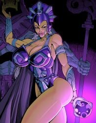 1boy 1boy1girl 1girls big_ass big_breasts blue_skin evil-lyn female huge_breasts light-skinned_female loonyjams male masters_of_the_universe pale-skinned_female partial_male skeletor violet_eyes white_hair