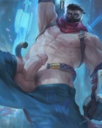 azalien bich_hoan bichhoan color gay human league_of_legends male male_only ninja penis pulsefire_series pulsefire_shen shen solo uncensored yaoi