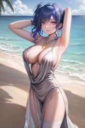 ai_generated arms_up ass azur_lane beach blowjob blue_hair blush breasts cum cum_in_mouth cum_in_pussy cum_inside cumshot doggy_style doggy_style_position justinak missionary_position orgasm orgasm_face pink_eyes st._louis_(azur_lane) standing standing_on_one_leg standing_sex wavy_hair