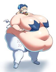 1girls 2023 absurd_res animal_tail bbw belly belly_overhang blonde_hair breasts cow_tail cowbell fat female female_focus gigantic_belly horns huge_belly huge_breasts huge_thighs looking_down morbidly_obese morbidly_obese_female mralguienynadie nipple_bulge obese obese_female oc original_character overweight overweight_female pasties plump simple_background solo solo_female solo_focus ssbbw tail thick_thighs thighs white_background