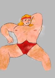 1boy bara duolingo eddy_(duolingo) hairy hairy_male long_hair male male_only muscular muscular_male musk musk_clouds musky_cock sportswear sweat sweat_stain sweaty