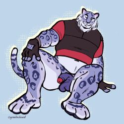 belly dilf fat feline flaccid flaccid_penis furry heavy_weapons_guy male male_focus male_only paws snow_leopard soft solo_male spread_legs team_fortress_2 tf2 thick thighs