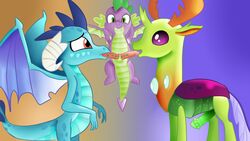 1girls 2boys bisexual changeling diphallia diphallism dragon fellatio female friendship_is_magic group group_sex jbond king_thorax_(mlp) male multi_penis my_little_pony nude oral penis princess_ember_(mlp) sex smooth_skin spike_(mlp) thorax thorax_(mlp) yaoi young