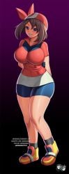 1girls alternate_breast_size bandana breasts brown_hair female game_freak hi_res hips jadenkaiba large_breasts light-skinned_female light_skin long_hair may_(pokemon) nintendo pokemon pokemon_rse smile wide_hips