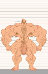 balls bara barefoot big_muscles big_penis body_hair feet flaccid height_chart human hyper_muscles kenny_star male male_only muscles muscular nipple_piercing nude penis remert solo solo_male standing the_ghost_and_molly_mcgee