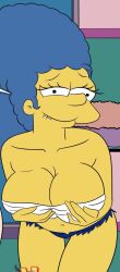 big_breasts croc_(artist) marge_simpson slutty_outfit tagme the_simpsons yellow_body