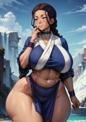 1girls abs ai_generated alternate_breast_size avatar_legends avatar_the_last_airbender big_breasts blue_eyes bottom_heavy bracelet braid braided_hair brown_hair child_bearing_hips choker fat_thighs female female_only huge_thighs human katara large_breasts loincloth long_hair looking_away massive_thighs midriff necklace outdoors outside small_head smile solo stable_diffusion tampopo thick_thighs thunder_thighs thunderthighs toned toned_female venus_body water_tribe wide_hips