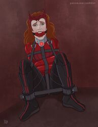 avengers bondage bound collar female female_only femsub fully_clothed gag gagged marvel marvel_comics metal_collar mutant_(marvel) restrained scarlet_witch wanda_maximoff x-men yes_i_did