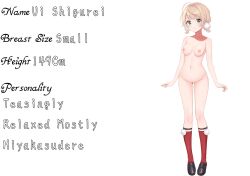 character_description character_profile hiyakasudere nude shigure_ui_(vtuber) small_breasts teasing virtual_youtuber vtuber