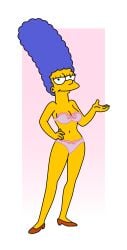 20th_century_fox 20th_century_studios absurd_res artist_request clothed clothing female gradient_background hi_res human humanoid invalid_background mammal marge_simpson nardo_(artist) panties pink_background pinup pose solo the_simpsons underwear wallpaper white_background yellow_body