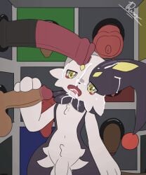 2d_animation 5:6 animal_genitalia animal_penis animated animated_gif anthro bodily_fluids canine_genitalia canine_penis crying cum cum_on_face cum_string dengon dupin_(pal) equine_genitalia equine_penis feral genital_fluids genitals glory_hole handjob hi_res human humanoid_genitalia humanoid_penis lagomorph leaking_precum leporid loop male male/male mammal open_mouth pal_(species) palworld penile penis pocketpair precum rabbit sad sex short_playtime simple_background solo tears thick_thighs