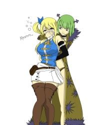 2girls big_breasts blonde_hair brandish_mew catfight chloroform covering_another's_mouth covering_mouth damsel_in_distress defeated_heroine desperation eyes_open fairy_tail fat_ass fear female female_focus female_only femsub forced_submission green_hair helpless lesbian lucy_heartfilia multiple_girls submissive_female thick_thighs trying_to_break_free trying_to_escape unhappy_female yuri