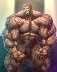 abs bara beard biceps big_biceps big_thighs blush bodybuilder broad_shoulders bulge censored censored_penis energy_camdy facial_hair male male_focus male_only mosaic_censoring muscle muscles muscular muscular_arms muscular_legs muscular_male muscular_thighs naked naked_male nipples nude nude_male pecs penis six_pack smiling smiling_at_viewer solo teeth_showing thick_thighs veins