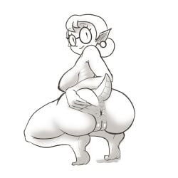 1girls absurd_res amphibian anthro anus ass barefoot big_breasts big_butt breasts completely_nude completely_nude_female crouching dddoodles ear_piercing eyelashes eyewear female female_only full_body genitals glasses hi_res lungless_salamander naked naked_female nude nude_female piercing pupils pussy rear_view round_glasses salamander sally_(scalie_schoolie) scalie_schoolie simple_background slit_pupils smile solo solo_female spread_butt spreading spring_salamander squatting thick_thighs webcomic white_background wide_hips