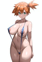 1girls ai_generated breasts celia_1127 female hi_res huge_breasts kasumi_(pokemon) light-skinned_female light_skin nintendo nipples orange_hair pokemon pokemon_rgby side_ponytail sling_bikini stable_diffusion