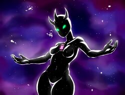 1girls alien alien_x ben_10 black_body breasts celestialsapien chaquetrix el_wallyxd female green_eyes horns looking_at_viewer milf solo standing waly_xox