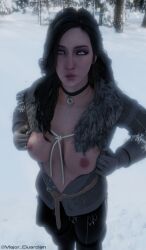 3d black_hair breasts female major_guardian nipples purple_eyes solo the_witcher_(series) the_witcher_3:_wild_hunt yennefer