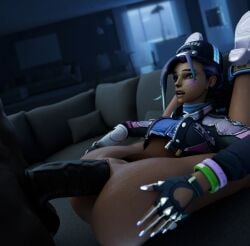 1boy 1girls 3d antifragile_slay_star big_penis dark-skinned_female dark-skinned_male dark_skin doomfist dustyboyo female female_penetrated huge_ass huge_cock interracial latina le_sserafim legs_behind_head male male_penetrating_female overwatch overwatch_2 penis sex sombra vaginal_penetration vaginal_sex