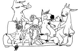 aardwolf anneke_(weaver) anthro antlers balls betty_(weaver) big_breasts bovid breasts canid canine canis caprine charlie_(weaver) cigarette deer electronics female fox furniture genitals group horn hyena looking_at_viewer male mammal martina_(weaver) mustelid musteline nervous nude ozzy_(weaver) pack_street penis phone pussy remmy_cormo rule_63 smoke smoking smoking_cigarette sofa stoat the_weaver true_musteline velvet_roe_(weaver) weasel wide_eyed wig wolf