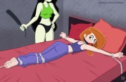 2girls ball_gag bdsm bed bondage bound disney disney_channel dominant_female female female/female female_only femdom femsub gag gagged kim_possible kimberly_ann_possible lesbian lezdom mouth_gag multiple_girls restrained rope rope_bondage shego spanking submissive_female tied_to_bed yes_i_did yuri