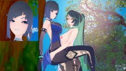 1futa 1girls 3d breasts chrisv09 cum cum_inside female futa_on_female futa_with_female futanari genshin_impact nipples penetration self_upload xianyun_(genshin_impact) yelan_(genshin_impact)