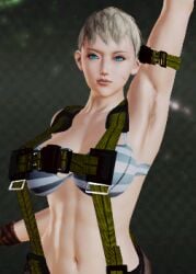 1girls 3d armpit_hair blonde_hair blue_eyes breasts cleavage female honey_select illusion_soft metal_gear metal_gear_solid olga_gurlukovich solo tagme tomboy