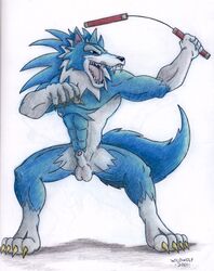 armed capcom darkstalkers gallon jon_talbain male male_only naked nude nunchaku tagme weapon wildwolf