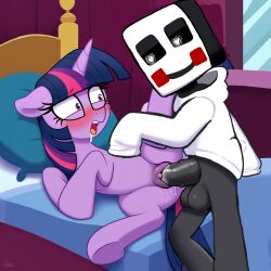 1boy 1boy1girl 1girls artist_request black_body cakeplayer101 dark_penis female feral friendship_is_magic heart_eyes male mask my_little_pony penetration pony twilight_sparkle_(mlp) vaginal_penetration youtube