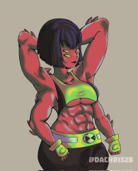 1girls 4_arms 4_eyes alien ben_10 breasts chaquetrix dachris28 fourarms multi_arm multi_eye multi_limb muscular_female red_skin solo tetramand underboob