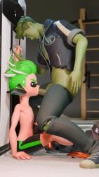 2boys 3d agent_4_(splatoon) animated beast_boy beast_boy_(fortnite) blender blender_(software) blowjob boner close-up crossover dc dc_comics erection face_fucking fellatio fortnite fortnite:_battle_royale gay green_hair green_skin holding_hands inkling inkling_boy interspecies light_skin male male_only pants_down scoutfuntf2 splatoon splatoon_2 teen_titans topless topless_male video yaoi