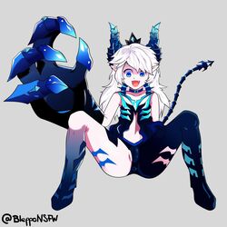 blepponsfw blue_eyes crown demon_girl elsword fully_clothed luciela_r._sourcream stockings white_hair