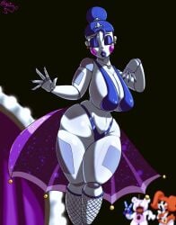 2girls baby_(fnafsl) ballora ballora_(fnafsl) barely_clothed big_ass big_breasts casual casual_nudity circus_baby circus_baby_(fnaf) clothed female five_nights_at_freddy's five_nights_at_freddy's:_sister_location funtime_freddy_(fnafsl) geiimp inner_sideboob jealous multiple_girls no_bra public public_nudity robot robot_girl see-through sideass sideboob tagme