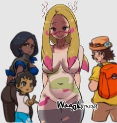 bodypaint exhibitionism gigobyte350 mina_(pokemon) npc_trainer nude painted_clothes pokemon pokemon_sm sightseer_(pokemon) veteran_(pokemon) youngster_(pokemon)