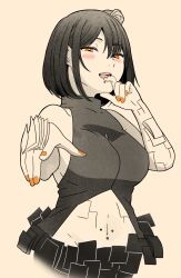 blush konan medium_breasts naruto orange_eyes patreon seductive sketch