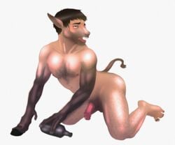 animal_genitalia animal_penis balls brown_eyes brown_fur brown_hair donkey equine equine_penis fur hair half-closed_eyes half-erect hooves horsecock human husdingo male mammal nipples open_mouth penis sheath simple_background solo transformation white_background