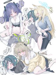 1girls 3futas absurdres abydos_high_school_student animal_ear_fluff animal_ears black_halo black_pantyhose black_skirt black_vest blonde_hair blue_archive blue_halo blue_shirt blush bottomless breasts cleavage clothed clothed_sex clothing cowgirl_position cum cum_on_ass cum_on_body cum_on_stomach cum_overflow drooling female female_sensei_(blue_archive) foreclosure_task_force_(blue_archive) futa_on_female futa_with_female futanari green_eyes green_hair green_halo hair_bun halo highres human humanoid humanoid_penis jacket kanna_(blue_archive) kemonomimi large_breasts light-skinned_female light-skinned_futanari light_brown_hair light_skin long_hair long_sleeves lying millennium_science_school_student missionary multicolored_hair multiple_girls navel nonomi_(blue_archive) on_back on_stomach open_mouth pantyhose partially_clothed public_peace_bureau_(blue_archive) purple_eyes purple_hair seminar_(blue_archive) sensei_(blue_archive) sex sharp_teeth shirt short_hair single_side_bun skirt speech_bubble standing standing_sex streaked_hair teeth translation_request valkyrie_police_school_student vest vivo_(vivo_sun_0222) white_shirt yellow_jacket yuuka_(blue_archive)