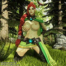 1girls 3d areolae big_breasts breasts cassie_(paladins) female female_only large_breasts looking_at_viewer mavixtious nipples paladins pussy solo timber_cassie