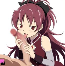 1boy 1boy1girl 1girls 2024 ai_generated blowjob fellatio female handjob human human_only licking licking_penis light-skinned_female light_skin long_hair looking_at_viewer madoka_worship mahou_shoujo_madoka_magica male masturbating masturbation oral oral_sex pervert puella_magi_madoka_magica red_eyes red_hair sakura_kyouko smile smiling smiling_at_viewer straight white_background young