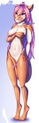 2018 anthro areola areolae blue_eyes breasts countershading digitigrade dragon female female_only hair hi_res horn likunea looking_at_viewer mammal masturbation medium_breasts nipples nude pink_hair pussy reptile ribbons scalie simple_background smile solo standing tail_masturbation tail_ribbon vaginal_penetration