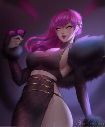 1girls evelynn eyewear_removed female female_focus female_only k/da_evelynn k/da_series league_of_legends shinekoshin shinkodoku sunglasses_removed