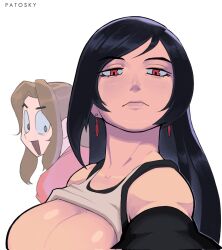 big_breasts breast_awe breasts female female_focus female_only final_fantasy final_fantasy_vii pale-skinned_female pale_skin patosky solo solo_female solo_focus tifa_lockhart