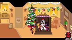 animated christmas christmas_outfit deltarune highres kris_(deltarune) mario mario_(series) mayin ms._pac-man namco nintendo noelle_holiday pac-man_(series) pac-man_2:_the_new_adventures pinky_(pac-man) pixel_(artwork) pixel_animation pixel_art pixelated princess_peach santa_claus super_mario_bros. super_mario_world super_nintendo susie_(deltarune) tagme toriel video